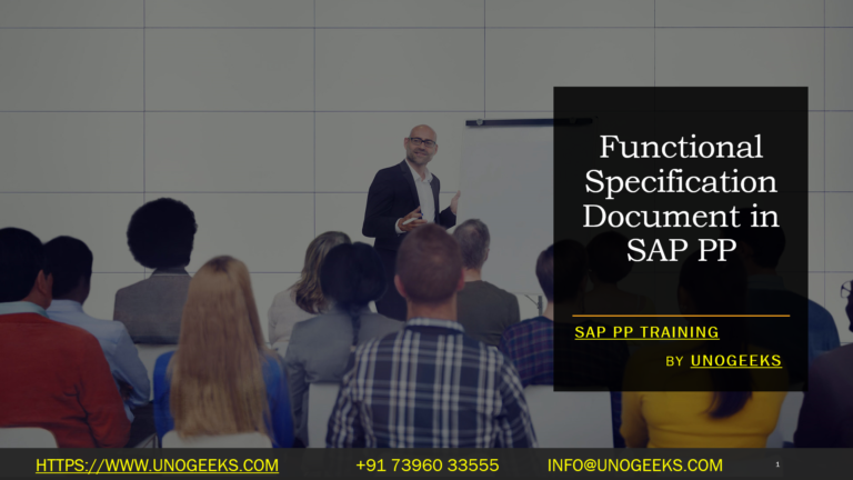 Functional Specification Document In Sap Pp