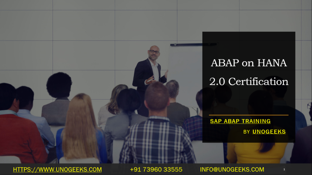 ABAP on HANA 2.0 Certification